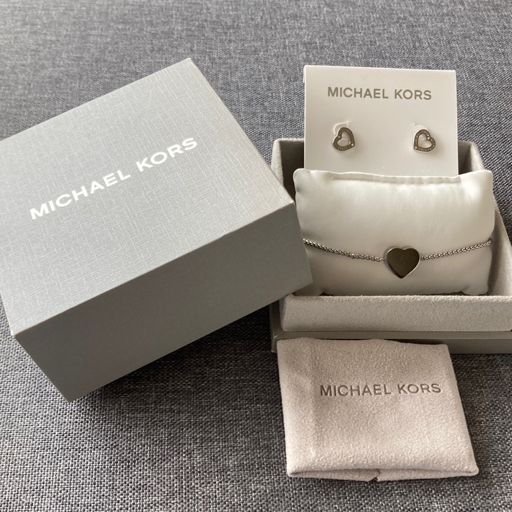 Michael Kors Jewelry Set (adjustable bracelet and earrings)